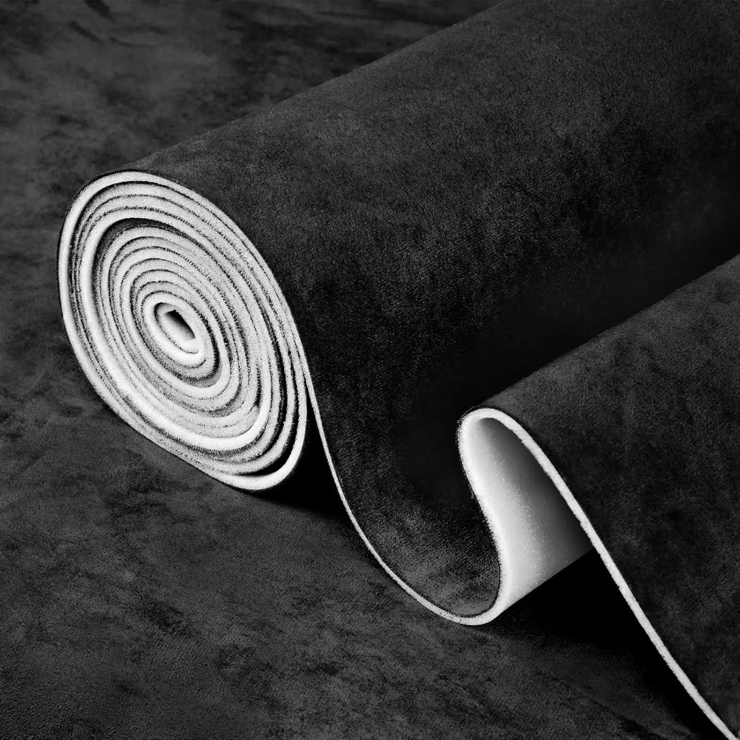 Suede Headliner Fabric for Car Roof 54"x60", 1/8" Foam Backed Black Suede Material, Soft Touch, Anti-Sag, Soundproof, Flame-Retardant Automotive Upholstery DIY Replacement for SUV, Truck, RV