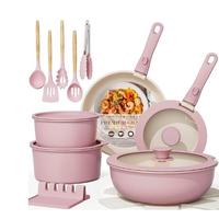 Pink Cookware Set 21 Pieces
