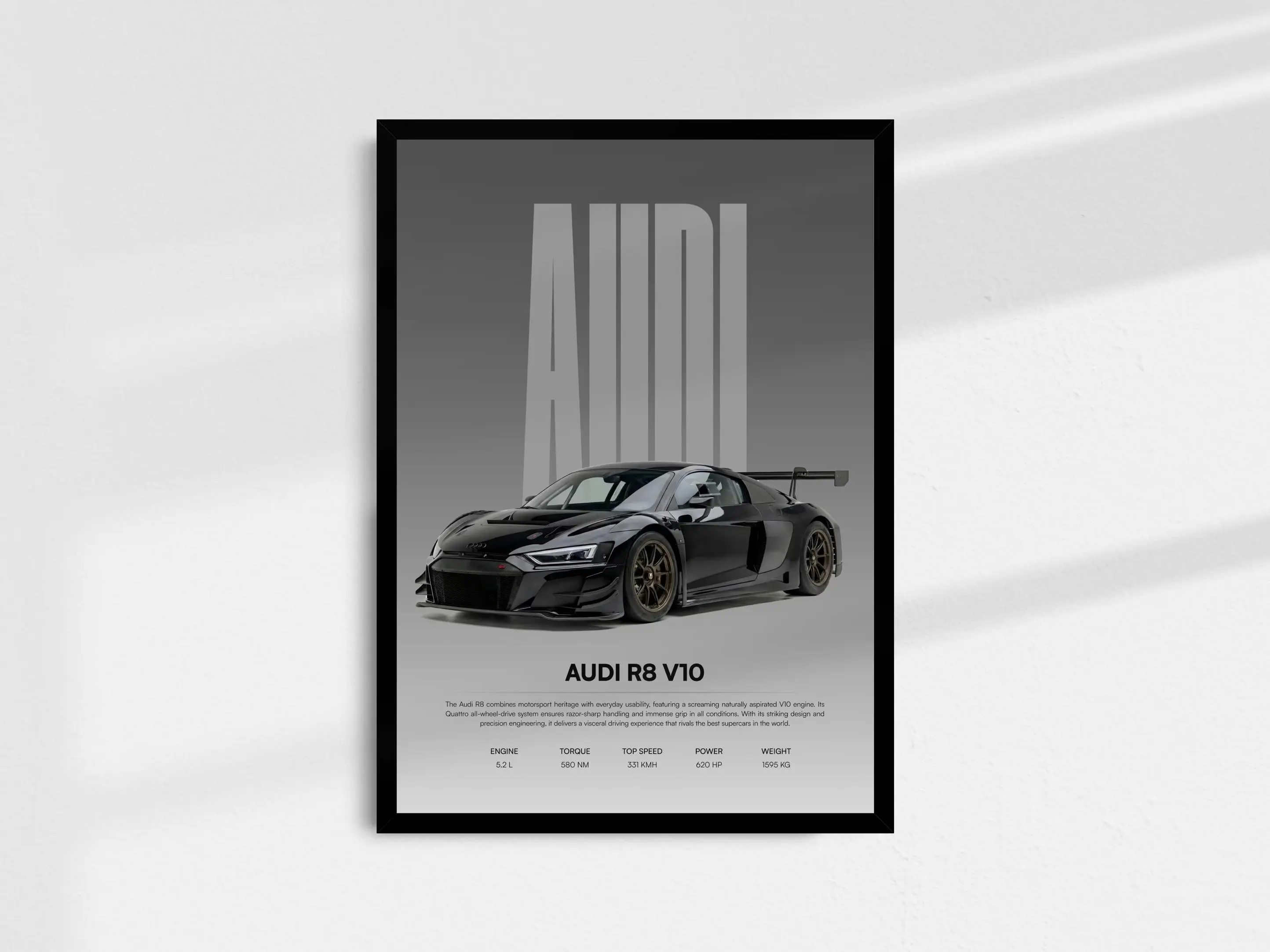 Audi R8 Poster – Car Guy Gift, Car Wall Art Print