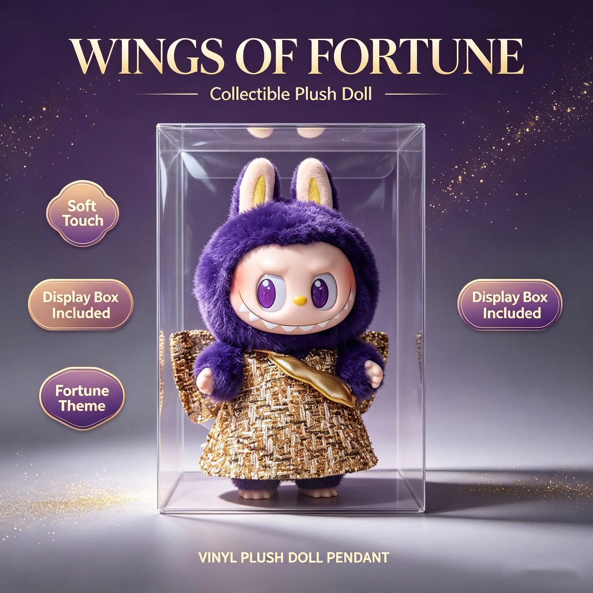 Pop Mart Labubu Wings of Fortune Edition Purple Authentic Doll Pendant