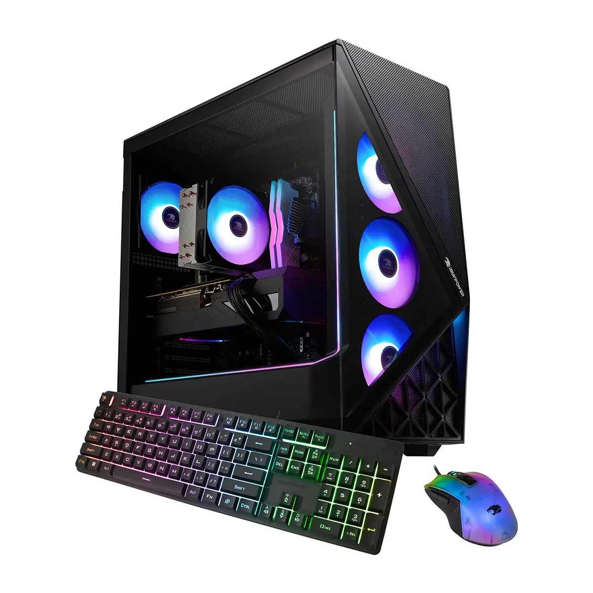 iBUYPOWER Slate SBI7N5601 Prebuilt Gaming PC, Intel Core i7-14700F 2.1GHz, 32GB RAM, 1TB SSD, NVIDIA GeForce RTX 5060 8GB, RGB Lighting, Gaming Keyboard Compatible, Windows 11 Home, Black Desktop Computer