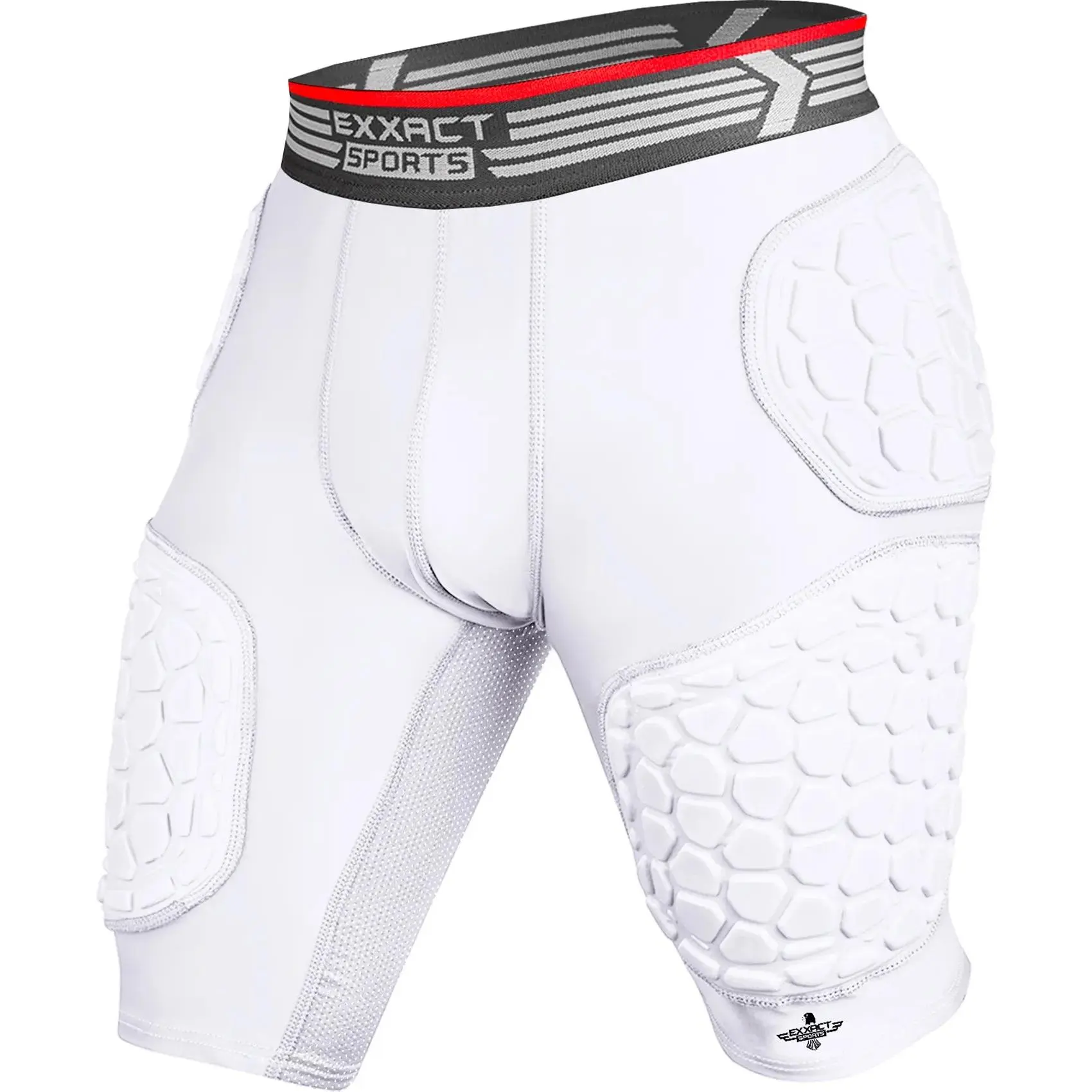 Elite 5-Pad Adult Football Girdle for Men with Cup Pocket, Padded Compression Shorts with Integrated Hip, Thigh, Tailbone Pads, Men's Girdle Football