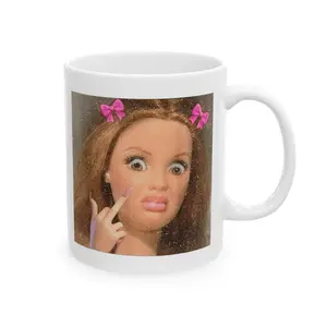Surprised Girl Portrait Mug | Ceramic Coffee Cup, 11oz or 15oz