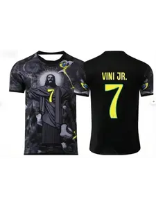 25-26 Football Training T-Shirt Special Edition Brazilian Jesus Redeemer 3D Print Quick Dry Breathable Sports Short Sleeve Tops