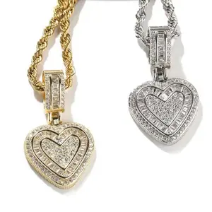 2026 New Year Gift| Golden & Silver Iced-Out Bling Bling Heart Necklace w/ 20inches or 24inches Stainless Steel Rope Chain| Holiday Gift| Christmas Gift| Gifts for Girlfriend| Gifts for Wife| Gifts for Boyfriend C island hyunjin gold filled monday hand