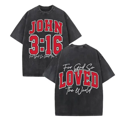Men's Retro Washed Cotton Short-Sleeve Round Neck T-Shirt - Christian Faith Custom Graphic, Distressed Casual Menswear Top, Figure-Flattering Vintage Tee, Father's Day Gift
