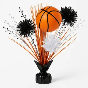 Basketball Tinsel Burst Spray Centerpiece Decoration