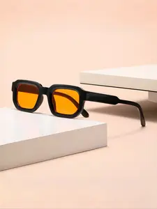 Unisex Square Frame Fashion Glasses, Retro Minimalist Design, Decorative Purpose, Perfect for Vacation, Outdoor Activities, Golf, Street Photography, Beach Toys