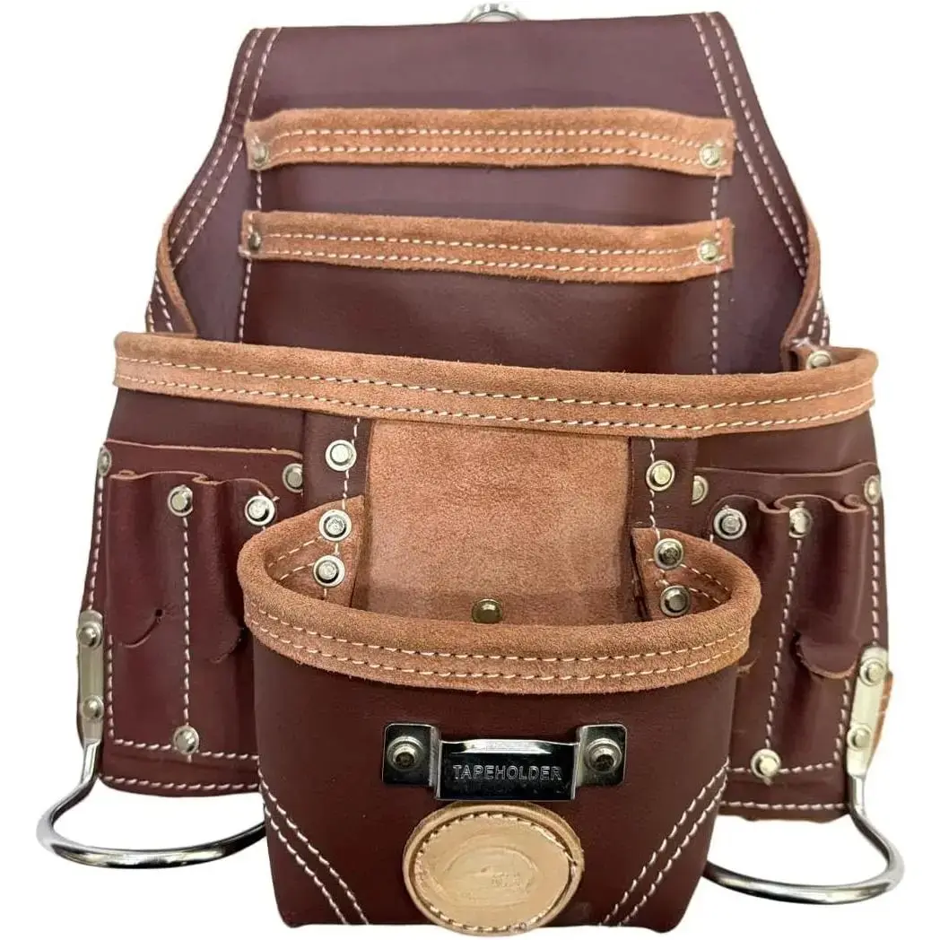 20-110 10 Heavy Duty Leather Tool Bag, BrownHeavy duty 100% brown suede leather with reinforcement seams, Tool Organizing Bag, Tool Pouches