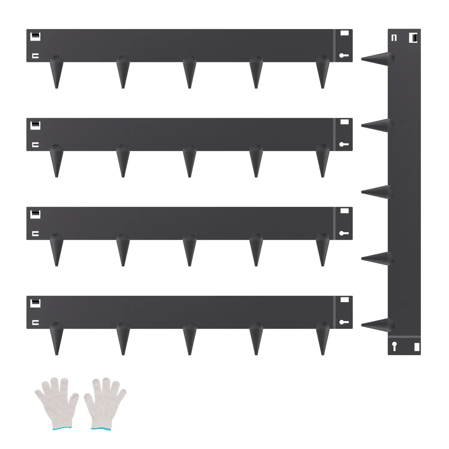 【summerfinds】VEVOR Galvanized Steel Landscape Edging (5 Packs, 39x4in) - Rust-Resistant, Weather-Resilient, Durable Aesthetic Garden Border Fence with Gloves, Manual for Roadsides