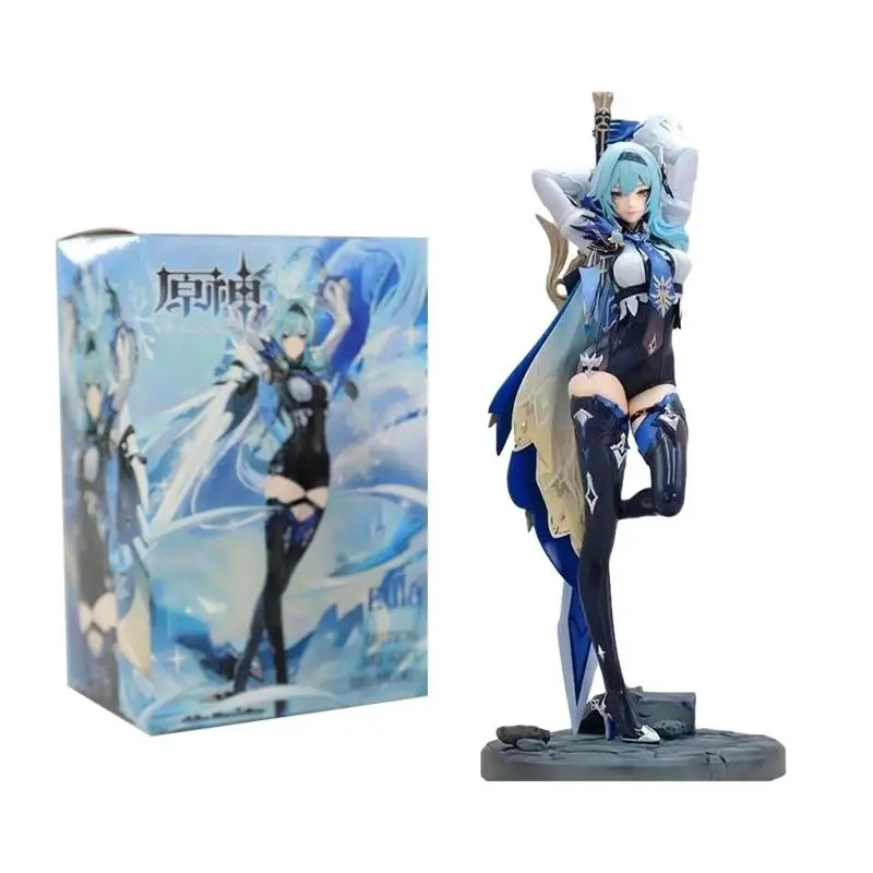 19cm Moistureproof Genshin Impact Eula PVC Action Figure, Collectible Model Doll, Party Gift for Fans, Festive & Party Supplies with Regular Cleaning Note
