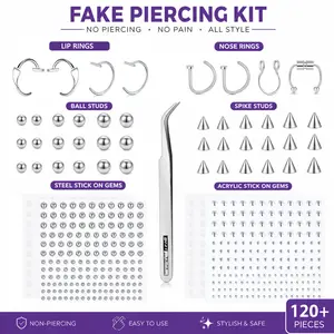Fake Piercings Stickers Fake Lip Piercing Fake Lip Ring Fake Nose Ring Hoop Fake Snake Bites Fake Eyebrow Piercing Clip Lip Ring Fake Eyebrow Ring Fake Face Piercings
