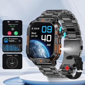 multifunctional 2.01'' smart watch, fashion digital watch with led light & outdoor compass, waterproof sports watch for women & men