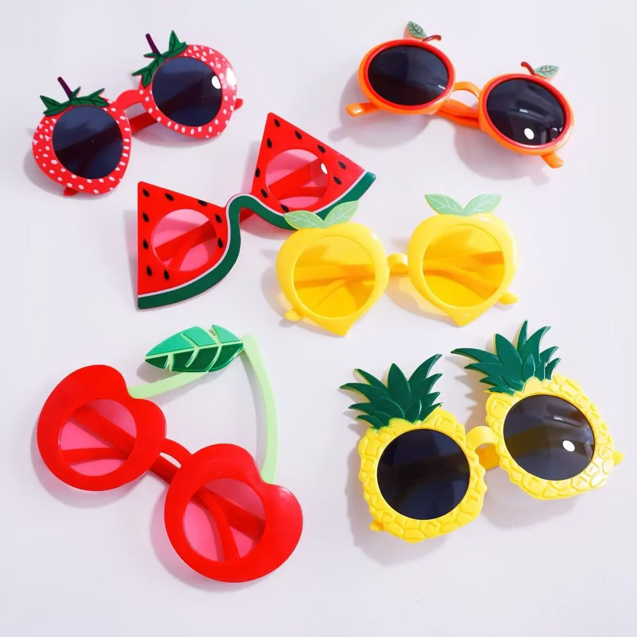 Hawaiian Fruit Party Glasses, Pineapple, Watermelon, Peach, Cherry, Strawberry, Fun Photo Booth Props, Beach Party, Cocktail Dance Party, Party Accessories