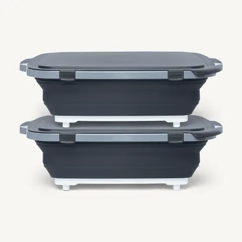 XL Prep Tub Bundle (2-Pack) – Collapsible BBQ & Meal Prep Containers