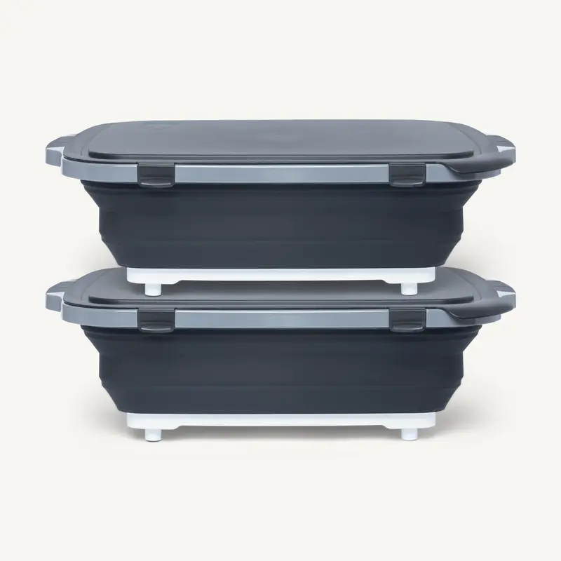 XL Prep Tub Bundle (2-Pack) – Collapsible BBQ & Meal Prep Containers
