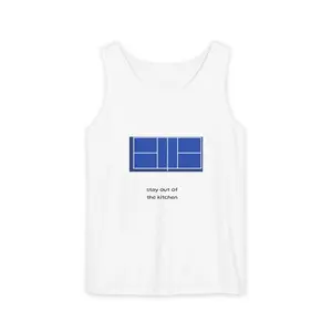 Stay Out of the Kitchen Tank Top, Unisex Garment-Dyed Tank, Fun Summer Top, Kitchen Humor Gift, Casual Tee for Food Lovers, Unique Gift Idea