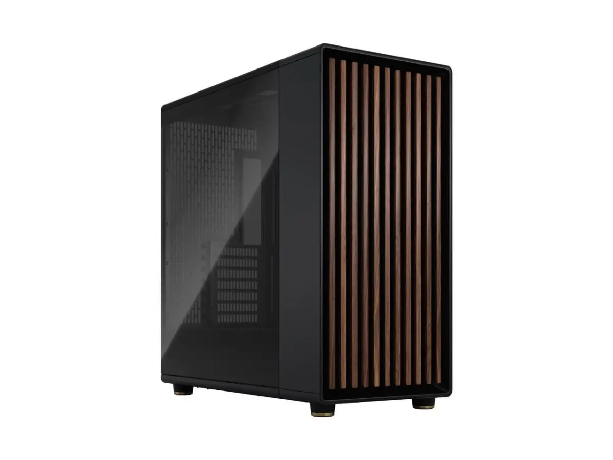 Fractal Design FD-C-NOR1X-02 North XL ATX PC Case - Charcoal Black & Walnut, 25.8 lbs Steel Build, Side Window, Supports micro ATX/mini ITX, Equipped with Front Dust Filters