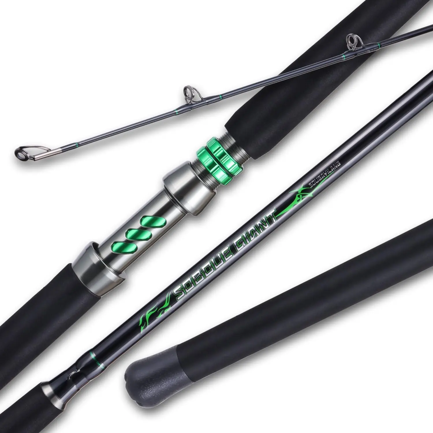 Spinning & Casting Catfish Rod,2 Piece Medium Heavy Portable Travel Catfish Fishing Rod (7'/7'6"/8')