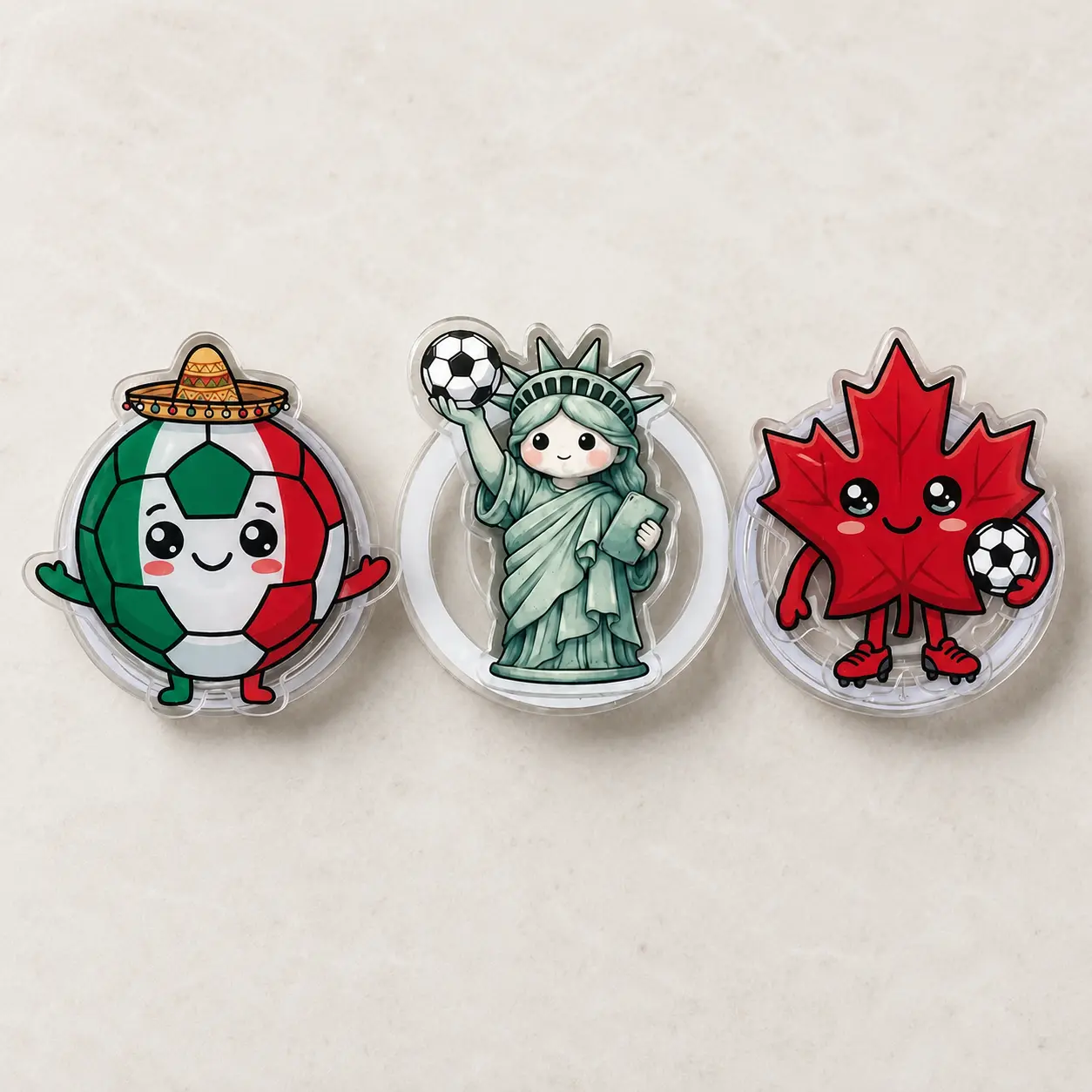 Creative Sports Soccer Phone Grip Acrylic Griptok | National Liberty Statue Maple Leaf Phone Stand Holder Accessories Gift