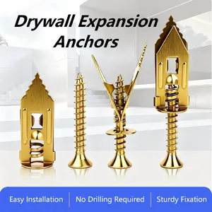 100pcs Self-Drilling Drywall Anchors & Screws Kit (0.48x1.38in) - Heavy-Duty Upgraded Fasteners, No Pre-Drilling Needed, 66 lbs Load Capacity, Ideal for Hollow Walls, Hammocks, Cabinets, Fixing Accessories