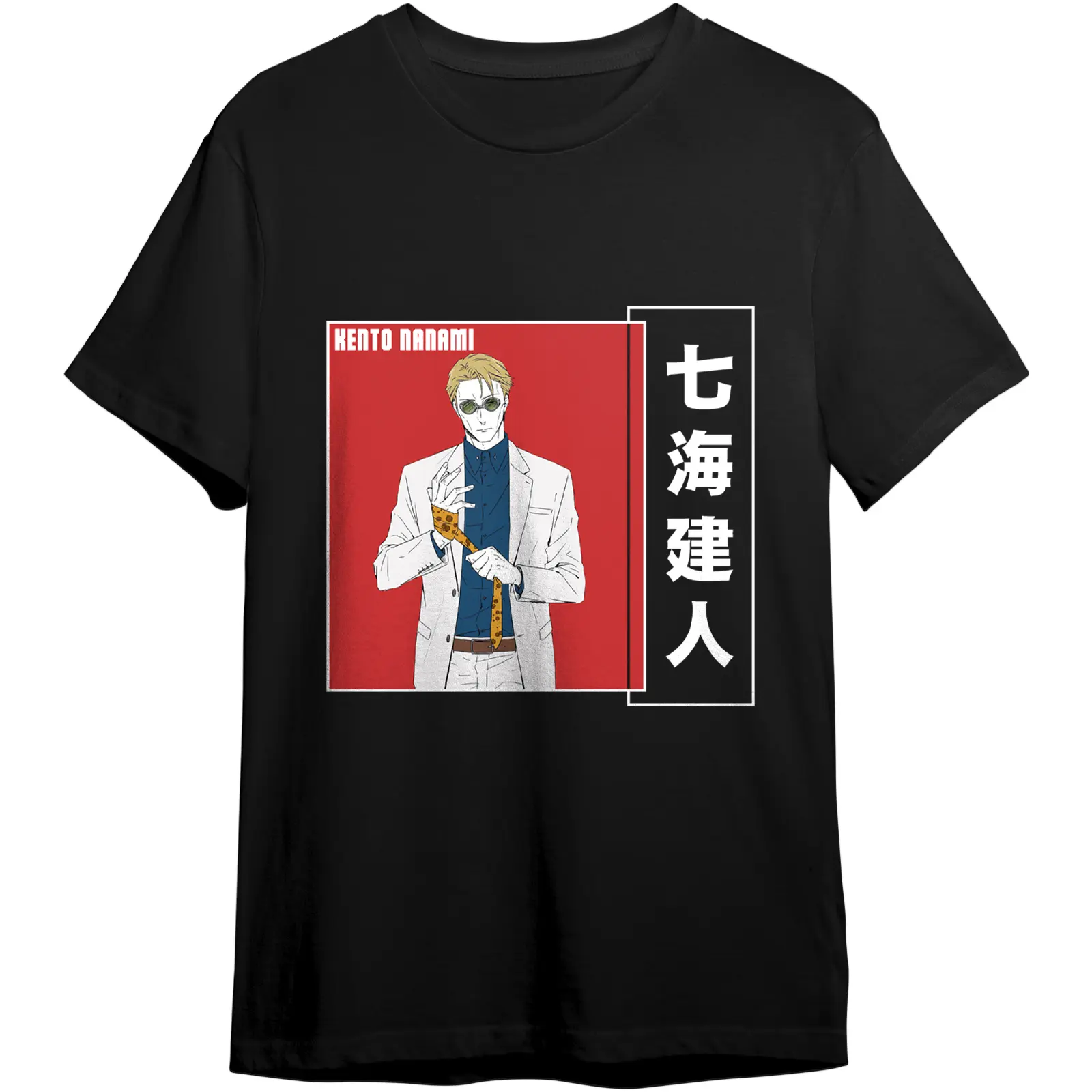 Kento Nanami Anime Graphic T - Shirt, Jujutsu Kaisen Shirt, Kento Nanami Lover Birthday Gift Crew Neck Black