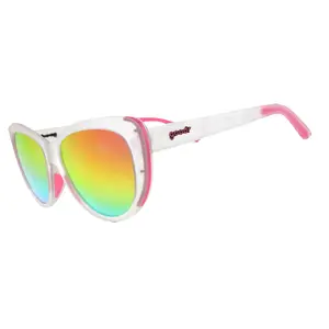 Rainbow Runway Ready - goodr Clear with Rainbow Lenses Glam G Cat-Eye Polarized Sunglasses