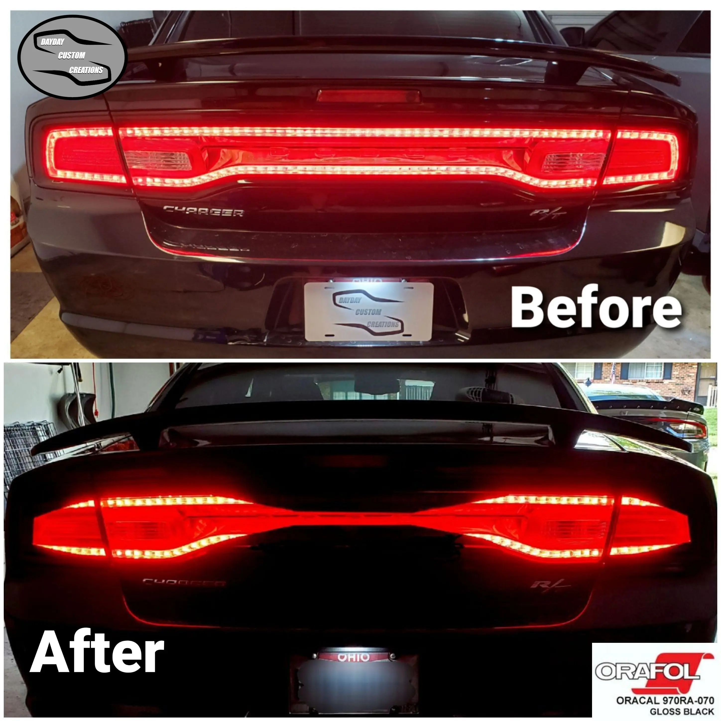 11-14 Dodge Charger Taillight Decal Design 3