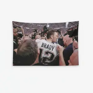 Tom Brady 2019 Champions Flag - Iconic Moment Wall Flag - Celebrate Sports History with Teamwork Excellence and Collaboration Tribute Decor Tapestry Bedroom Dorm Wall AthleteFlags Athlete Flags