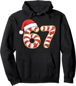 67 Six Seven Meme Gen Alpha Slang Funny Christmas Pajamas Pullover Hoodie