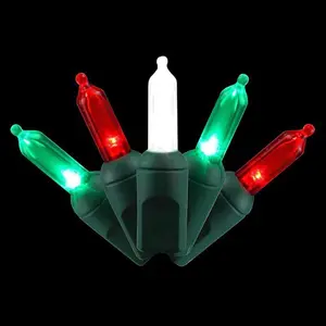 Ace Trading 9107464 Celebrations Platinum LED T5 String Christmas Lights Set - 50 Count, Red, Green & Pure White, Festive Decor