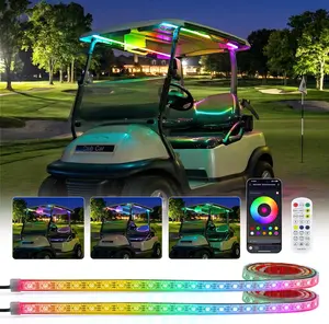 USB Powered Golf Cart Canopy Multicolor Lights with Remote/APP Control, 47.2" Led Strip Lights,IP68 Waterproof Golf Cart Roof Light for EZGO Yamaha Club Car Boat