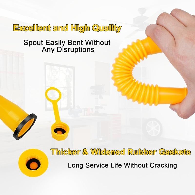 5 kit Yellow Gas Can Spout Replacement, Gas Can Nozzle, Flexible Pour Nozzle Suitable for Most 1/2/5/10 Gal Oil Cans, Fuel Can Spout Replacement with SCEPTER, MIDWEST, AMERI-CAN, PLASTIC EAGLE PG5 & KP SERIES
