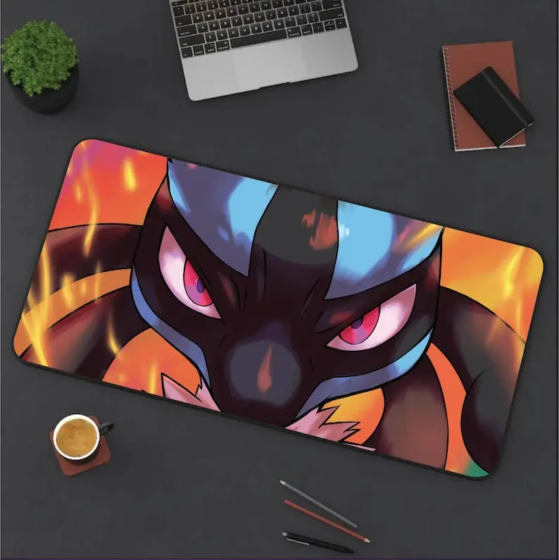 Lucario Desk Mat! Perfect for a Gift, Present, Holiday, Birthday! Japanese Anime