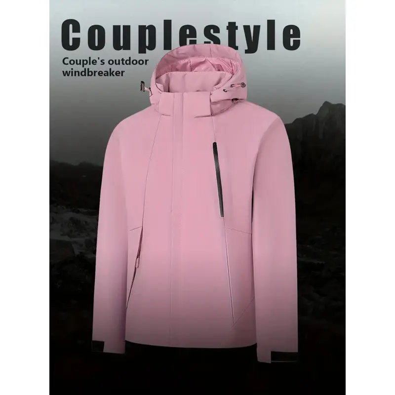 Women's Thickened Winter Jacket - Windproof, Warm, Full-Zip Jacket in Lavender for Hiking, Camping, and City Commuting - Easy-Care Hand Wash Design and Durable Materials
