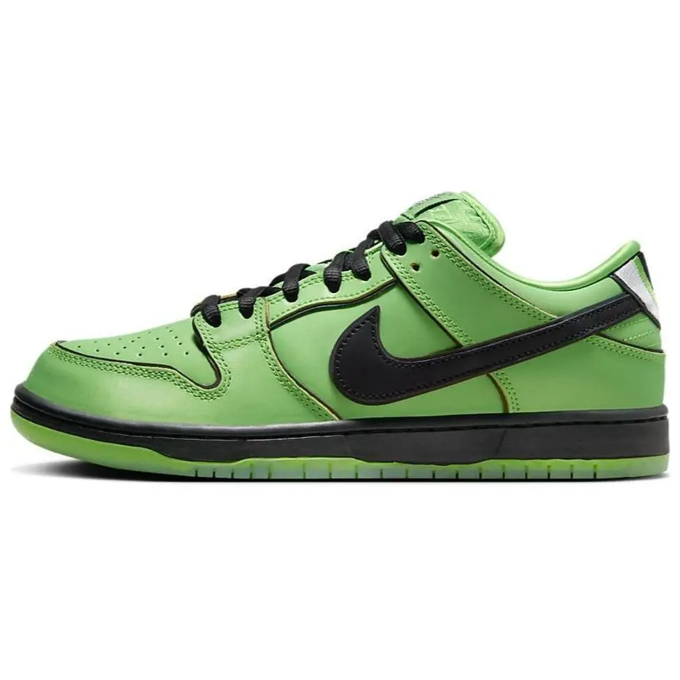 Nike SB Dunk Low The Powerpuff Women's Buttercup Skate Shoes Unisex Mean Green Black Lotus Pink FZ8319-300