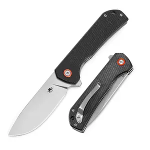 KLAKEN J305-DRAKE, D2 Stonewashed Blade With Micarta Handle EDC Folding Pocket Knife