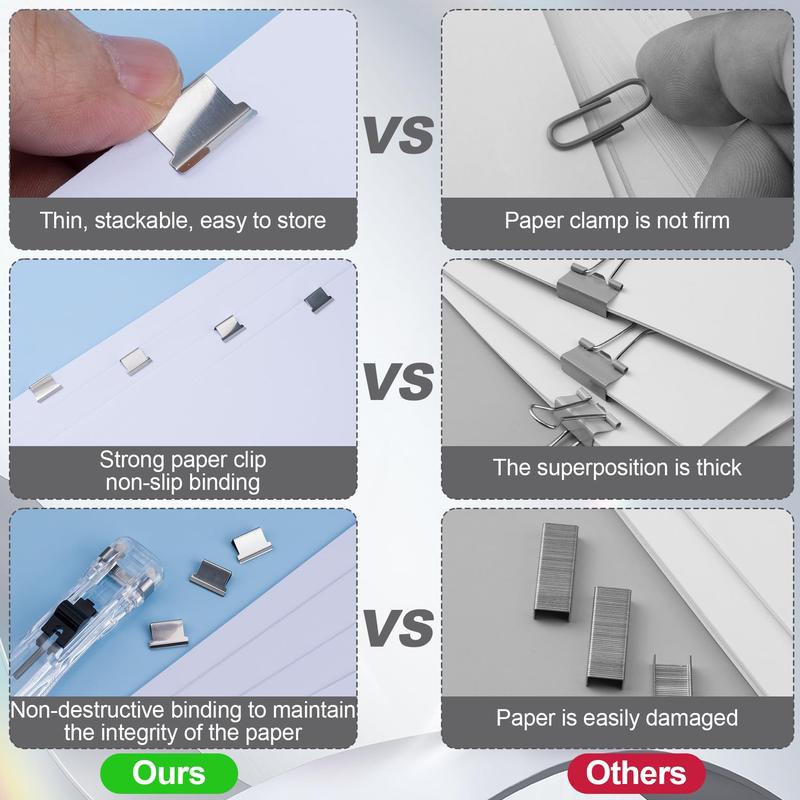 2 PCS Portable Binder Clip Dispensers with 100 Small Non-Destructive Binder Clips – Ideal for Office, Home, and School Use