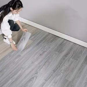 Self-adhesive 25/35/45/55-piece wood grain PVC floor - Thickened, wear-resistant, waterproof floor, suitable for home decoration, living room bedroom, self-adhesive waterproof wood grain wall panel, self-adhesive cork floor.