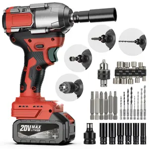 20V Cordless Impact Wrench, 800N.M Brushless Motor, 3-Speed, 3300RPM, 4-in-1 Multi Tool with LED Light for Car Tire, Auto Repair & DIY Projects
