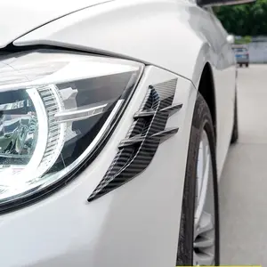 Car Headlight Brow Sticker Carbon Fiber Texture Body Wrap, Leaf Board Tail Light Modification Decal, Waterproof High Temperature Resistant Self-Adhesive Easy Install, Car Decals