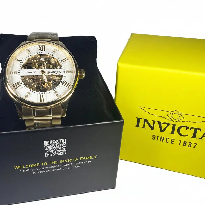 69116 Invicta Objet D Art Skeleton Automatic Gold Tone 40mm Steel Watch 69116 Invicta Objet D Art Skeleton Automatic Gold Tone 40mm Steel Watch