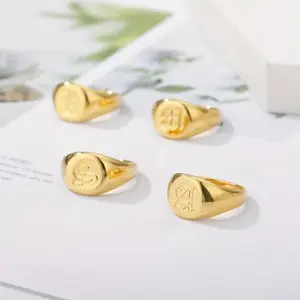 Custom Family Initial Signet Ring, Personalized Statement Jewelry for Daily Wear