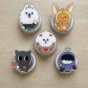 PPPPULBATU Phone Grip and Badge Reel, TXT Retractable ID Holder, Full Ver and Head Ver Pop Socket, Acrylic Magnetic Kindle Accessory, Gift For Her