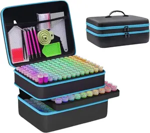 GZWENHAN 246 Slots Diamond Painting Storage Container, Diamond Painting Accessory kit, Diamond Art Accessories and Jewelry Craftsmanship Beads Storage Box, (Blue)