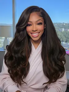 Highlight Yaki Curly Wigs, Loose Curly Highlight Layered Wigs for Women, Synthetic Heat Resistant Hair Replacement Wig, 20inch