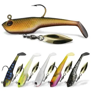 6pcs Weedless Soft Fishing Lures for Freshwater and Saltwater, Premium Pre-Rigged Jig Head Paddle Tail Swimbaits for Bass Fishing，Jigs Fishing Bait for Crappie Trout Walleye, Amazing Fishing Gifts