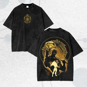 Vintage Washed Japanese hot Anime Seven Deadly Sins T-shirt personality Clothes Unisex Oversized Suitable for all seasons Cotton