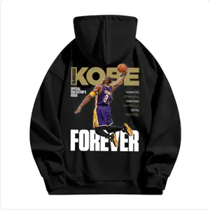 Trendy Basketball Style! SHEIN Kobe Bryant Commemorative Hoodie, featuring the classic dunk scene + "FOREVER" lettering. The loose fit creates a casual street - style look, a wardrobe gem for basketball fans.