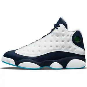 Nike Air Jordan 13 Retro 'Obsidian' Men's Basketball Shoes - Black Upper with Obsidian Accents, Premium Leather, Air Sole Cushioning, All Seasons